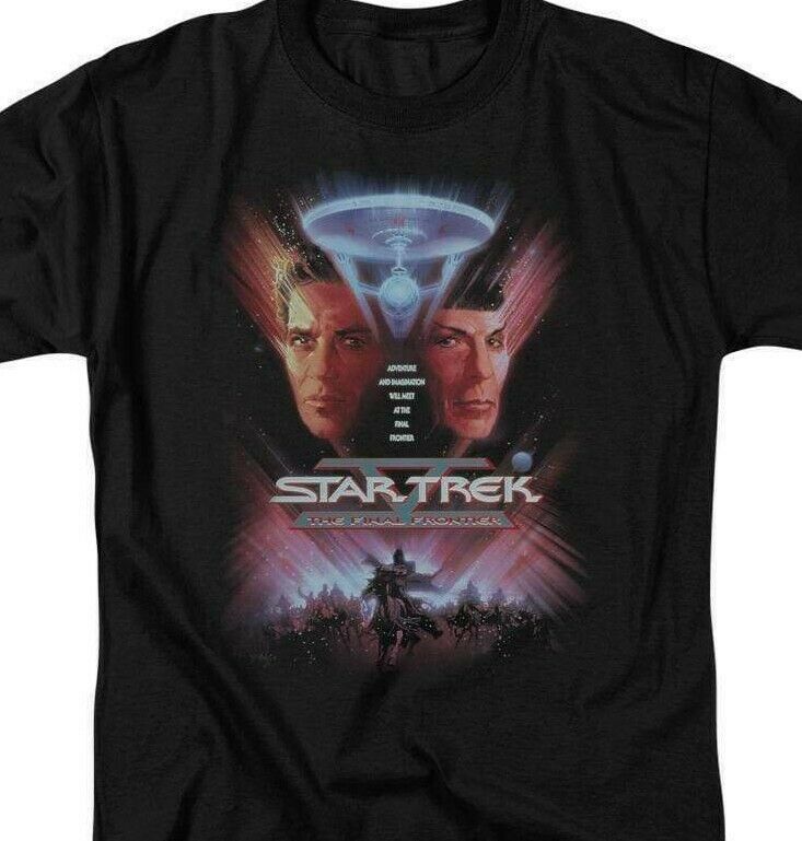 Star Trek The Final Frontier Retro 80s Sci-Fi Kirk Spock graphic tee C