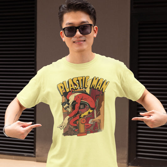 Plastic Man T-shirt retro DC Saturday Morning Cartoon Cotton Graphic Tee DCO175