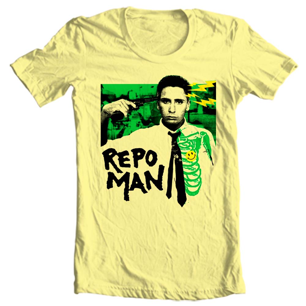 Repo Man T-shirt 80s punk design yellow adult regular fit cotton graphic tee