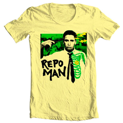 Repo Man T-shirt 80s punk design yellow adult regular fit cotton graphic tee