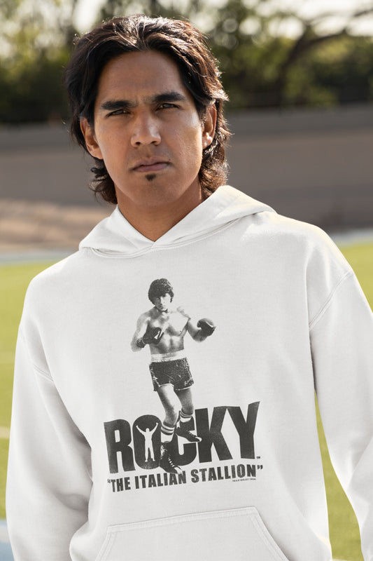 Rocky The Italian Stallion Hoodie vintage designed 70s white Hooded Sweatshirt MGM149