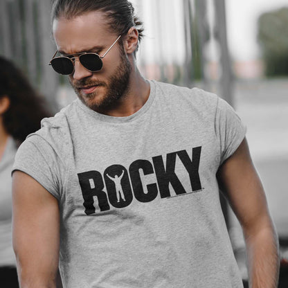 Rocky Classic retro movie T-shirt 70's 80's movie gray graphic cotton tee MGM109