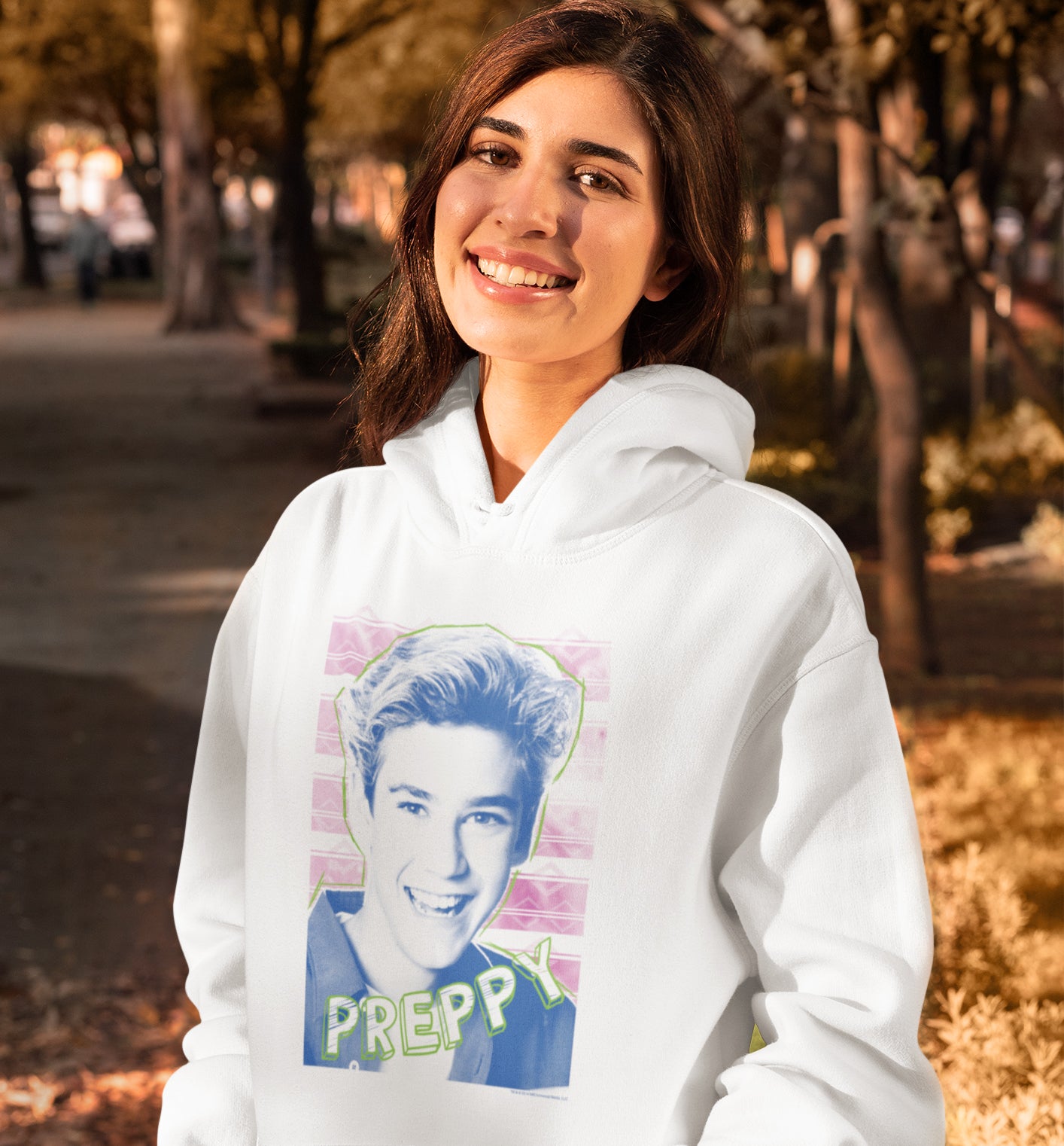 Saved by the Bell Preppy Zack Morris Retro Designed White Unisex Hoodie NBC943