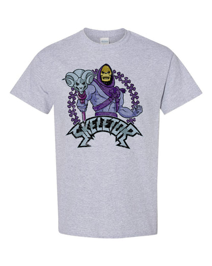 Skeletor T-shirt He-Man Retro 80's Cartoon Adult Regular Fit Gray Graphic Tee