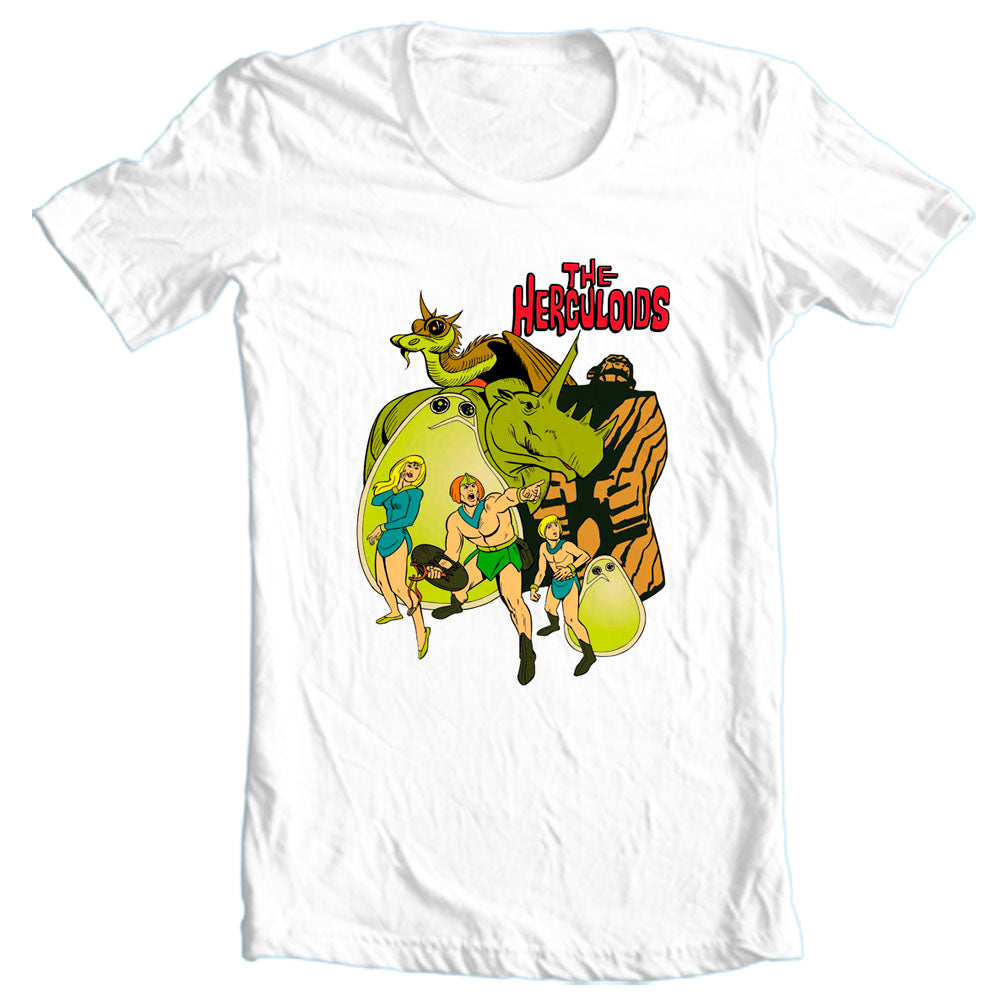 Herculoids T-shirt vintage 80's Saturday Morning Cartoon White Graphic Tee