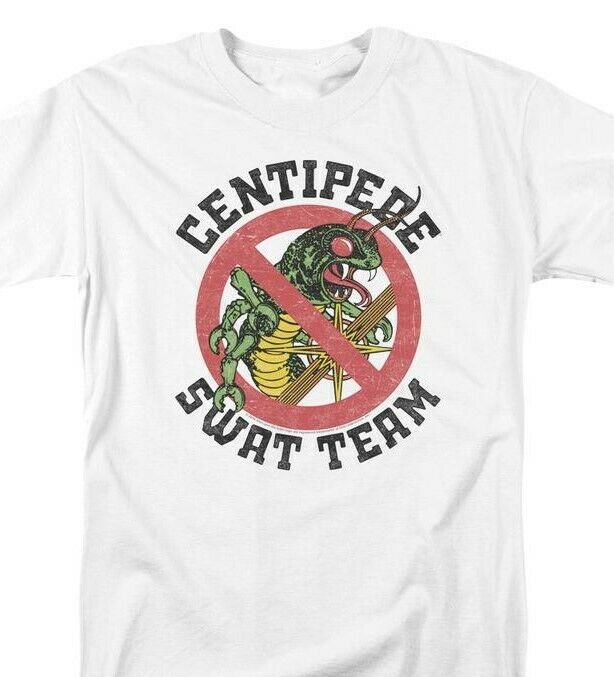 Atari Inc Centipede Swat Team T-Shirt - Retro 80s Video Arcade Gaming Tee Atri121