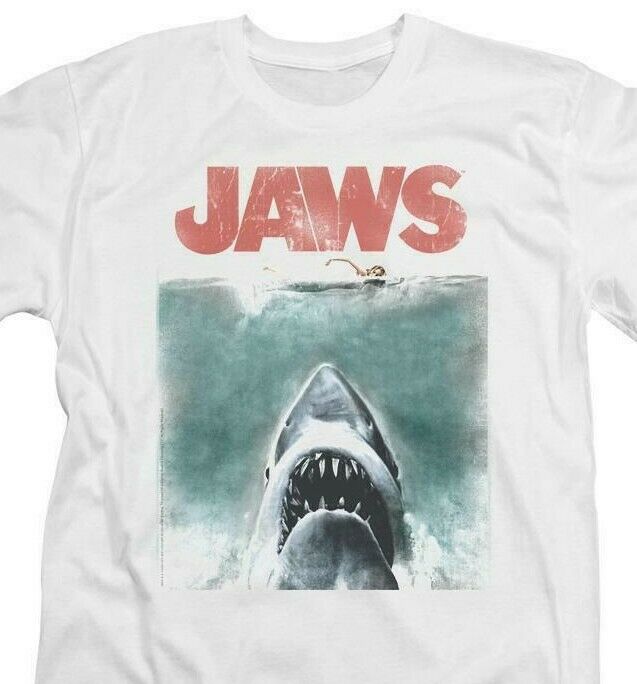 Jaws T-shirt classic original movie poster retro 70s vintage graphic UNI726