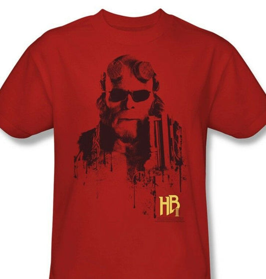 Hellboy II T-shirt retro comic superhero movie graphic cotton red tee UNI114