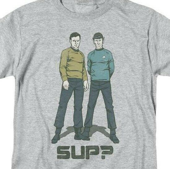 Star Trek t-shirt SUP? Kirk and Spock anime sci-fi graphic tee throwback design tshirts for sale