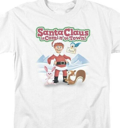 "Santa Claus Is Coming to Town Tee: Wear the Magic Holiday Graphic Tee DRM137