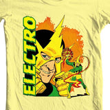 Electro Tshirt 70's 80's superhero comics regular fit graphic yellow tee
