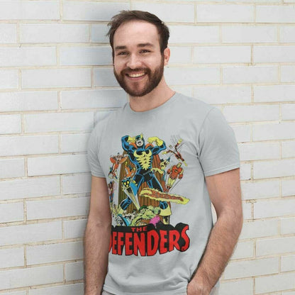 The Defenders T-shirt retro vintage Marvel comics cotton graphic tee Iron Man  Jack of Hearts The Falcon 1972