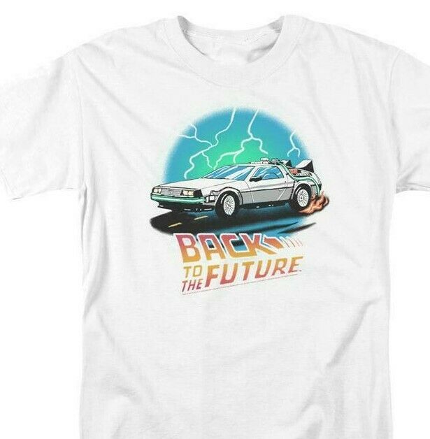 Back To Future DeLorean T-shirt men's regular fit cotton tee retro throwback design tshirt 80's tee