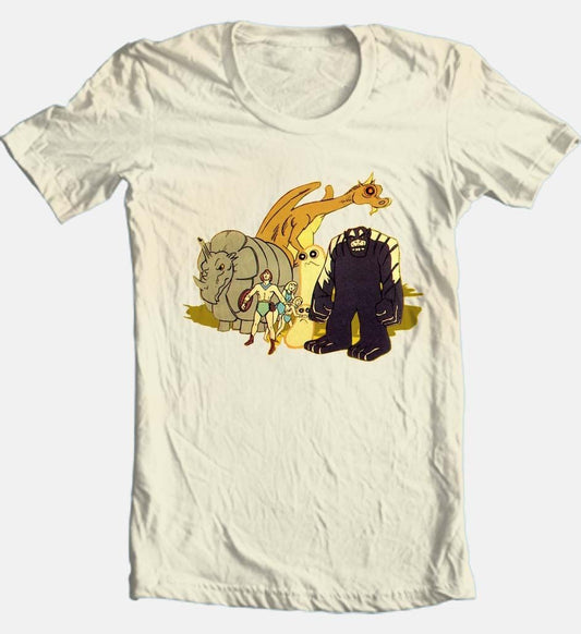 Herculoids T-shirt vintage 80s Saturday morning cartoon 100% cotton beige tee