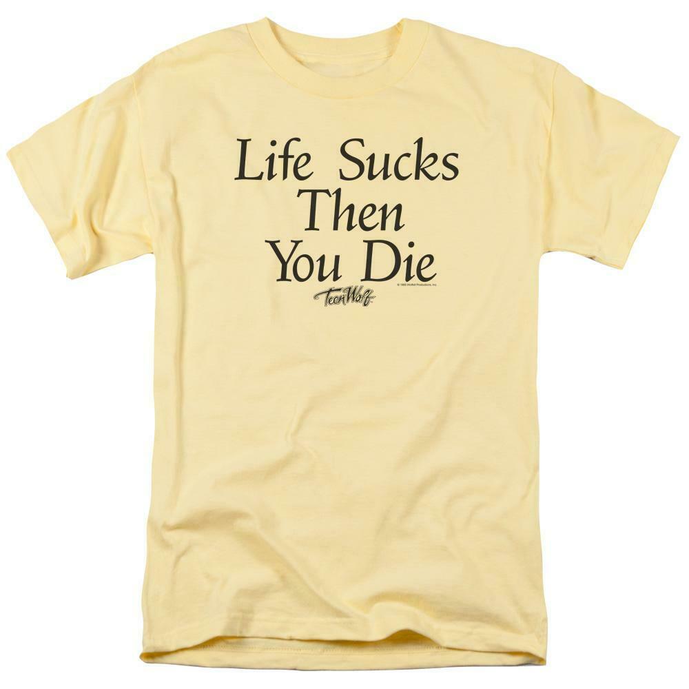 Teen Wolf 80's Movie T-shirt "Life Sucks Then You Die" Graphic Cotton Tee MGM272