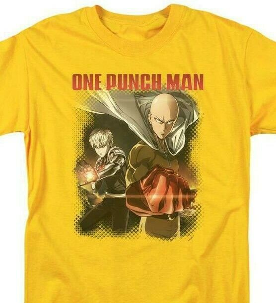 One Punch Man Japanese Anime TV series gold graphic t-shirt OPM106