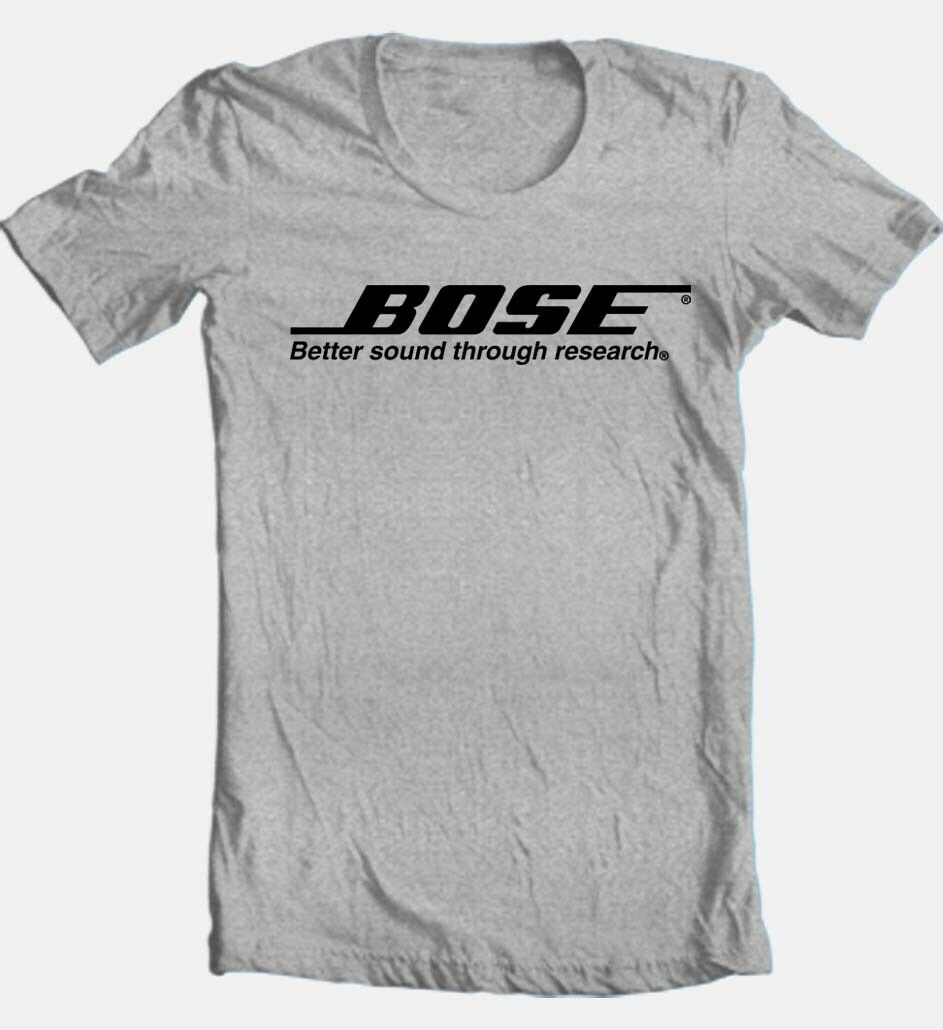 Bose T-shirt grey cotton blend graphic printed tee car audio speaker stereo tee