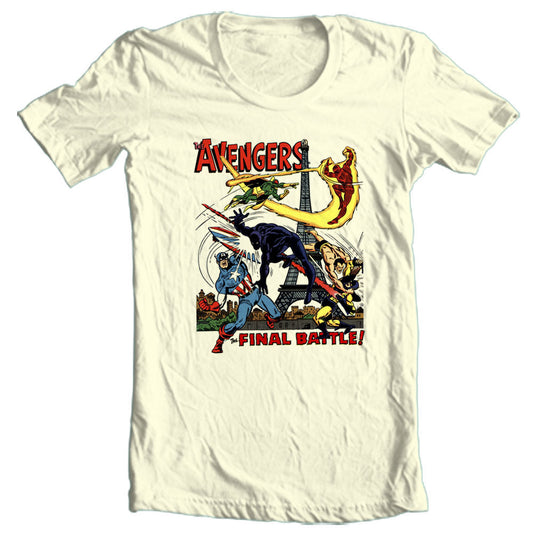 Avengers Final Battle T-shirt vintage retro style 70s 100% cotton beige tee