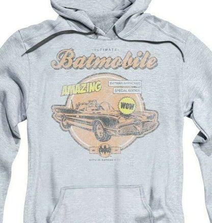 Batmobile hooded sweatshirt retro Bat-man and Robin DC comics distressed BM1904