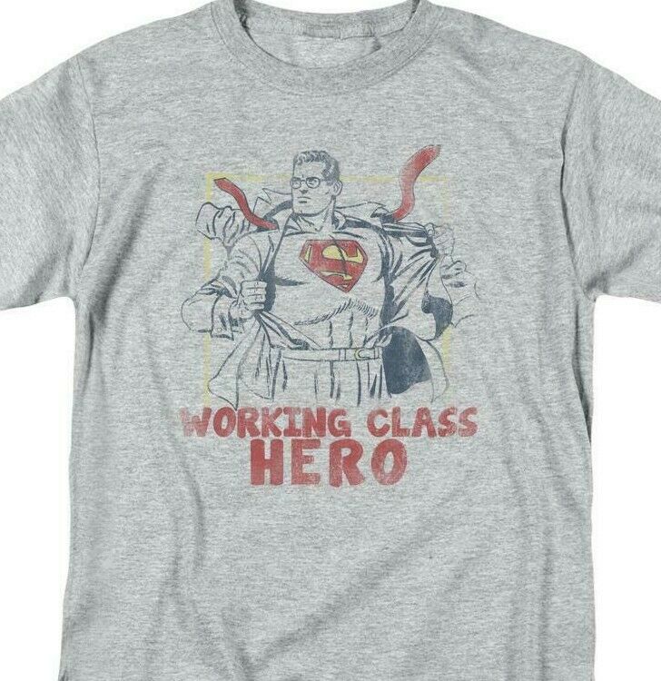 Superman T-shirt Working class hero retro DC comics distressed tee Justice League