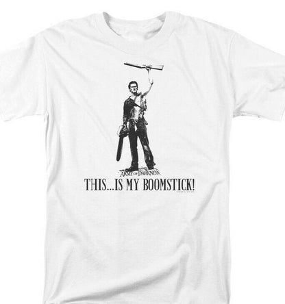 Army of Darkness This..Is My Broomstick T-shirt men's white tee MGM165