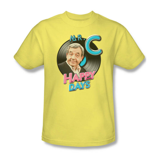 Happy Days T-shirt Mr.C retro vintage 70's TV show 100% cotton yellow tee cbs988