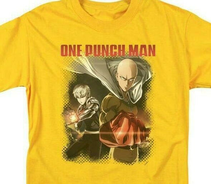 One Punch Man Japanese Anime TV series gold graphic t-shirt OPM106