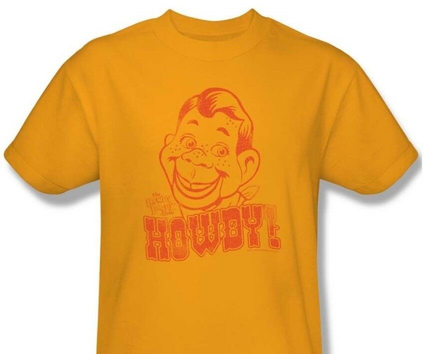 Howdy Doody T-shirt retro vintage TV show 100% cotton graphic printed gold tee