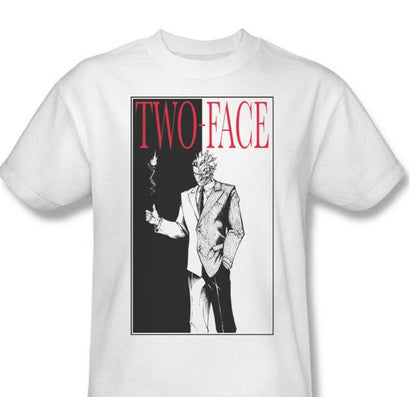 Two Face Batman Dark Knight white tee shirt for sale online store