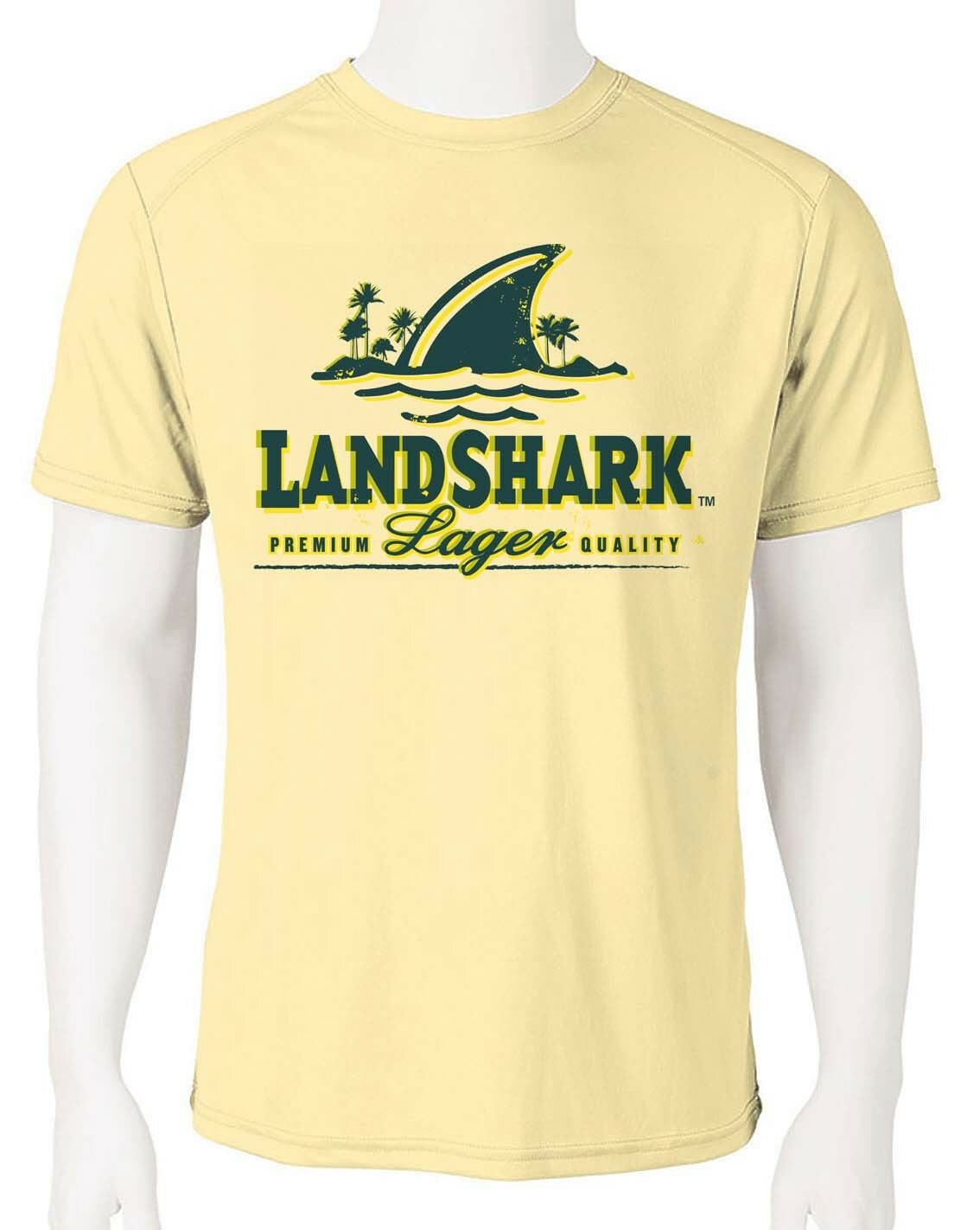 Landshark Dri Fit graphic T-shirt microfiber beach beer UPF +50 active Sun Shirt