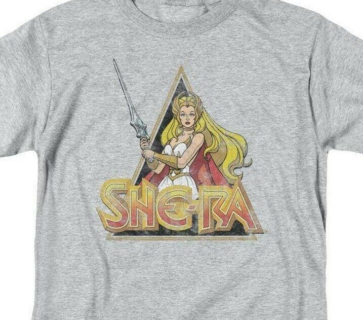 She-Ra Princess of Power Retro 80s Cartoon series gray graphic t-shirt He-Man throwback design tshirt