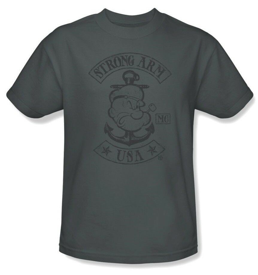 Popeye T-shirt USA retro classic cartoon vintage 100% cotton grey tee pye725