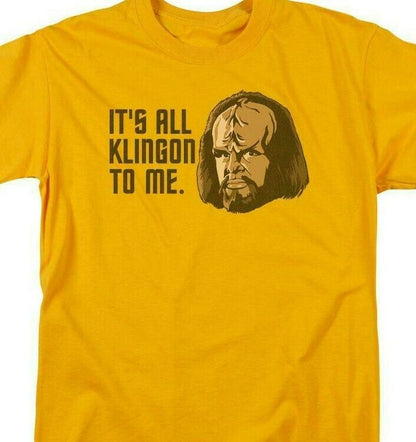 Star Trek Next Generation T-shirt Worf Its All Klingon To Me tee for sale throwback design tshirt