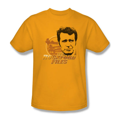 Rockford Files T-shirt vintage TV show distressed 100% cotton gold tee NBC303