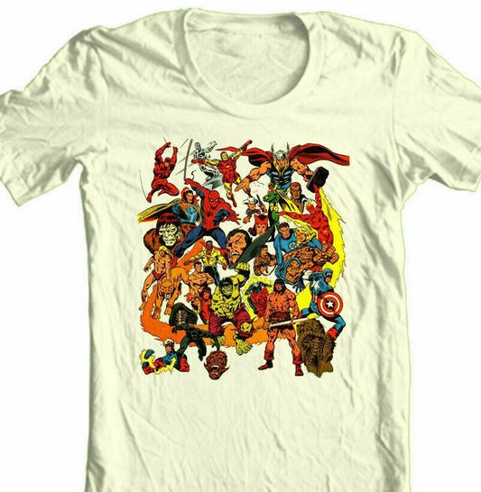 Marvel Comics T-shirt 70's Dr. Strange Capt Marvel 100% cotton graphic tee