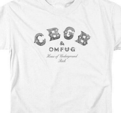 CBGB Retro 70s Punk Rock Bar NY City graphic white cotton T-shirt CBGB104