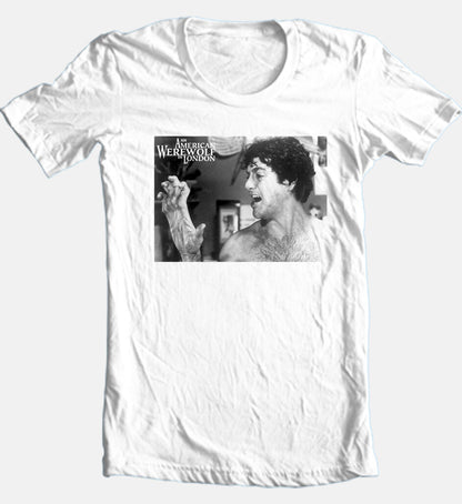 American Werewolf In London T-shirt B/W Photo 100% cotton white tee