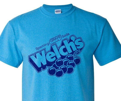 Welch's T-shirt Grape Soda distressed heather blue retro 80's classic fit tee