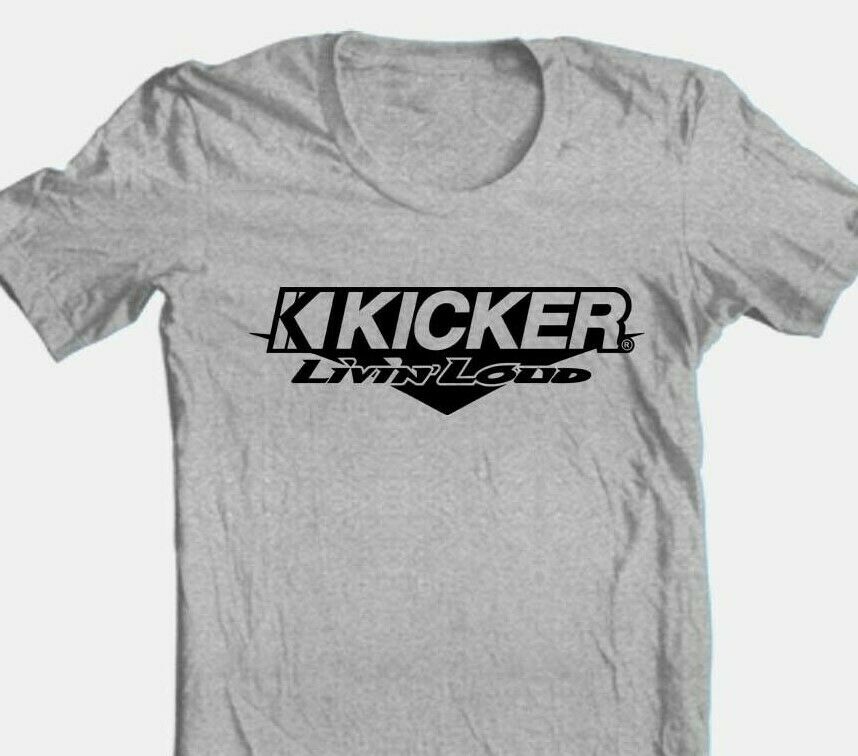 Kicker Livin' Loud T-shirt car stereo speakers auto 100% cotton grey tee