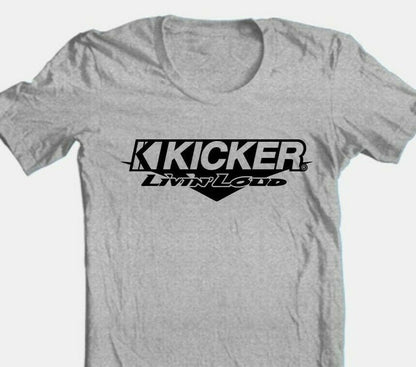 Kicker Livin' Loud T-shirt car stereo speakers auto 100% cotton grey tee