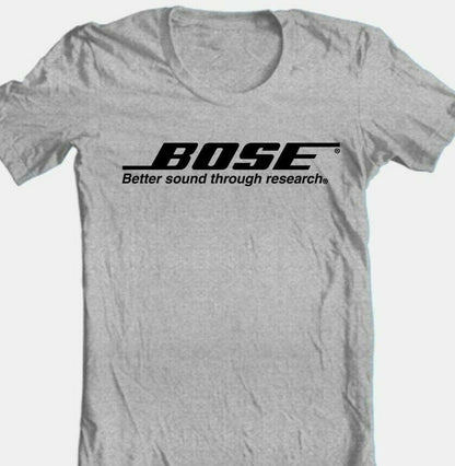 Bose T-shirt grey cotton blend graphic printed tee car audio speaker stereo tee