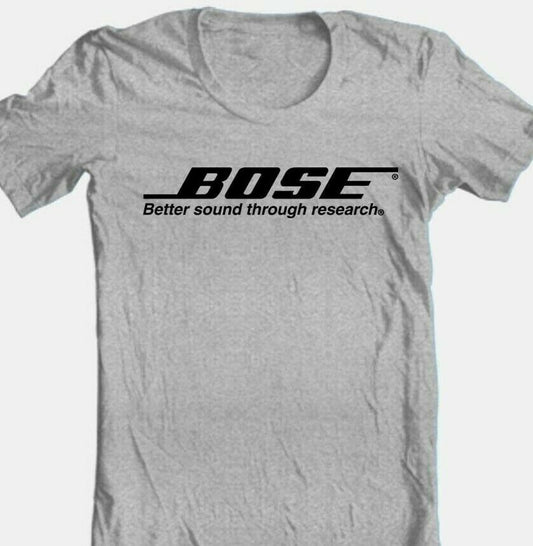 Bose T-shirt grey cotton blend graphic printed tee car audio speaker stereo tee