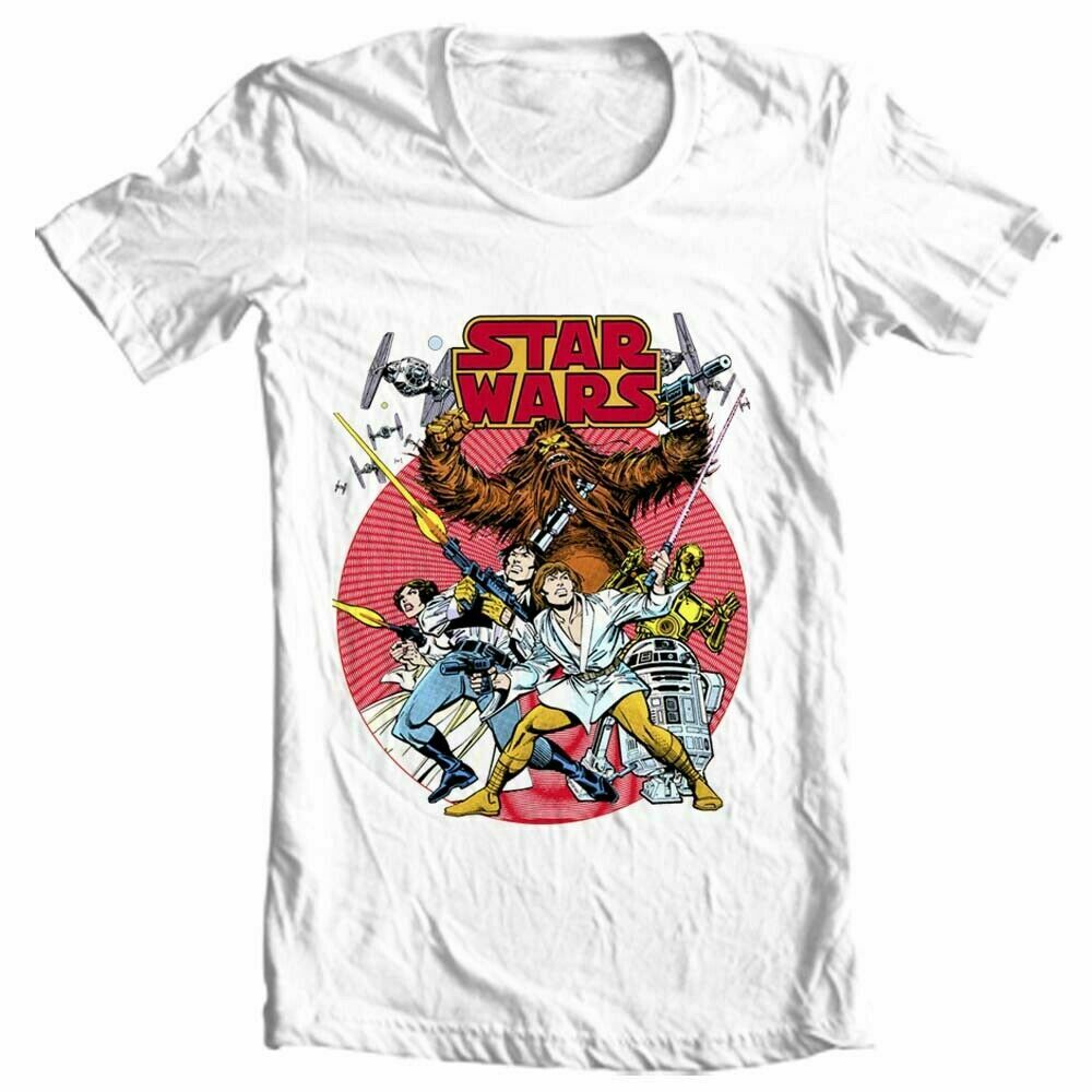 Star Wars retro design t-shirt original comic book 1970's cotton graphic tee