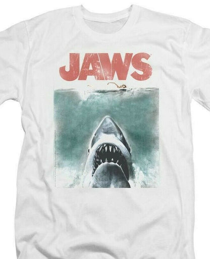 Jaws T-shirt classic original movie poster retro 70s vintage graphic UNI726