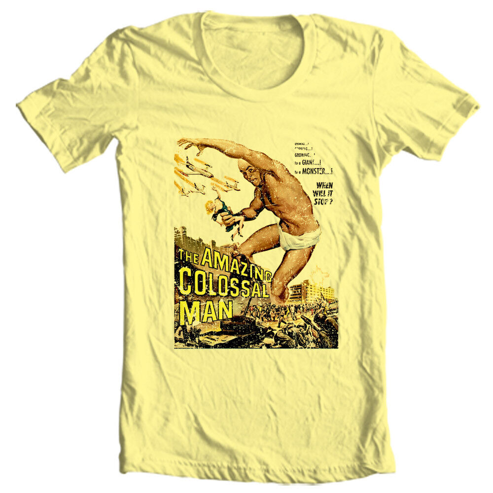 Amazing Colossal Man T-shirt adult regular fit yellow cotton graphic printed tee