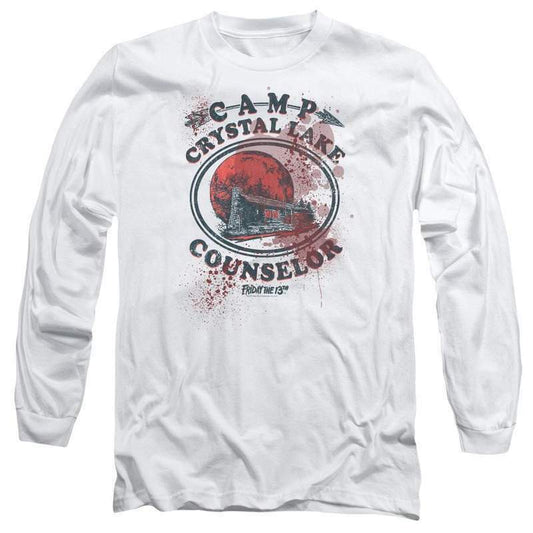 Friday the 13th Jason Camp Crystal Lake Counselor Horror Long Sleeve Tee WBM638