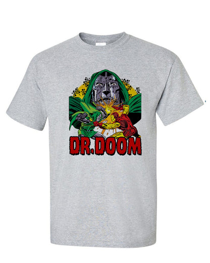 Dr. Doom T-shirt II vintage retro Bronze Age comics heather grey superhero tee