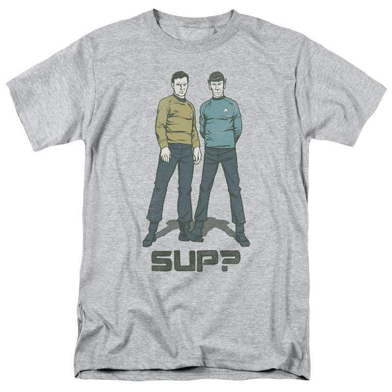 Star Trek t-shirt SUP? Kirk and Spock anime sci-fi graphic tee throwback design tshirts for sale