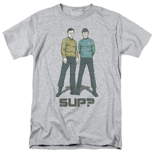 Star Trek t-shirt SUP? Kirk and Spock anime sci-fi graphic tee throwback design tshirts for sale