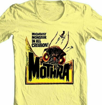 Mothra T-shirt retro sci fi monster movie Godzilla 100% cotton graphic tee